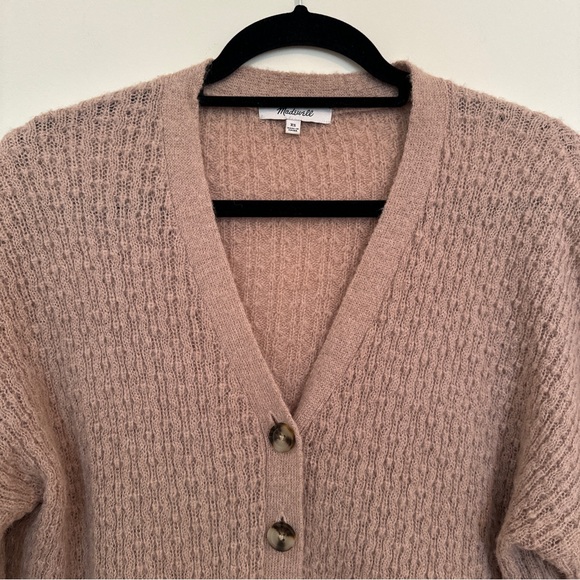 Madewell Mayfair Cardigan in Heather Blush - XS - Button Down - Picture 5 of 6
